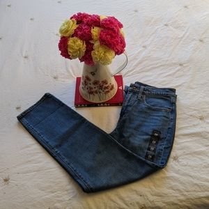 NWTJ.Crew Essential Straight Jeans, Blue Denim, Size 28